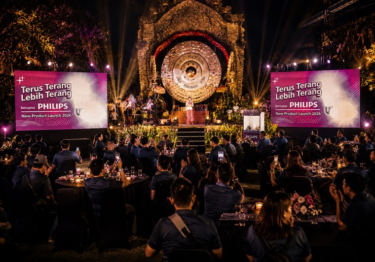 The Signify Philips new product launch, staged in front of the World Peace Gong